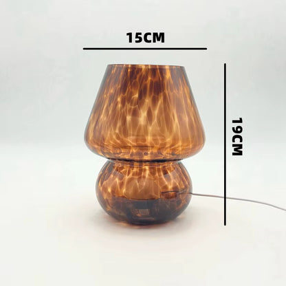 Lampa stołowa szklana w stylu vintage – Zestaw lamp do salonu z funkcją ściemniania i kompaktową podstawą, idealne do sypialni