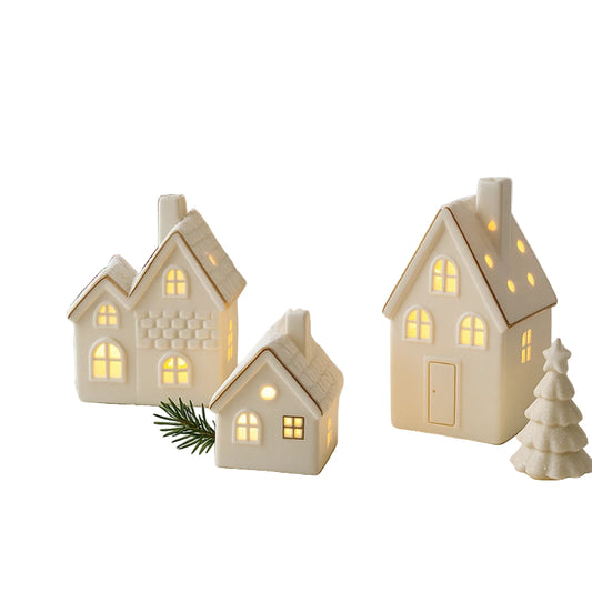 Słoneczna Ceramiczna Wioska Snowhaven™ – Ręcznie Wykonana Dekoracja Zimowa z Ciepłym Blaskiem [dekoracja zimowa] 0