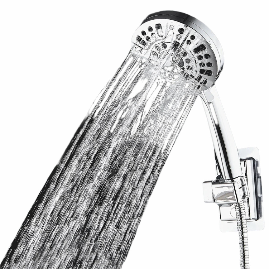 Słuchawka Prysznicowa Wysokociśnieniowa z Chromowym Wykończeniem - Regulowane Ustawienia i Oszczędność Wody 2