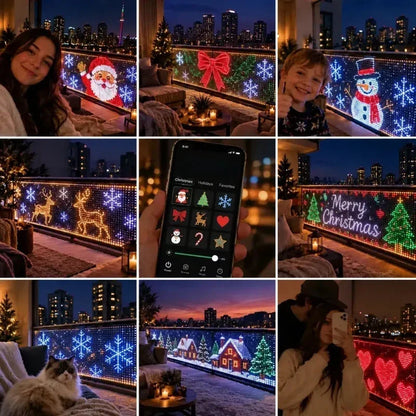 Kurtyna LED 2x2 m – rozmieszczenie lampek co 10 cm