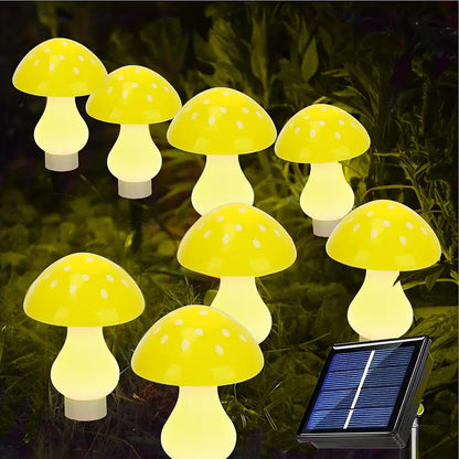 Zestaw 12 solarnych lampek grzybków – oświetlenie tarasu i rabat