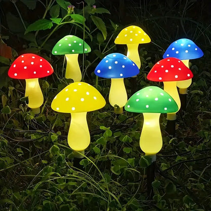 Solarne lampki ogrodowe grzybki – 8 trybów świecenia LED