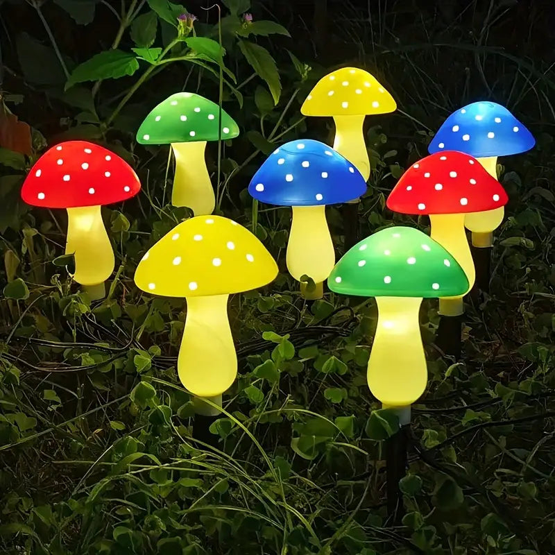 Solarne lampki ogrodowe grzybki – 8 trybów świecenia LED