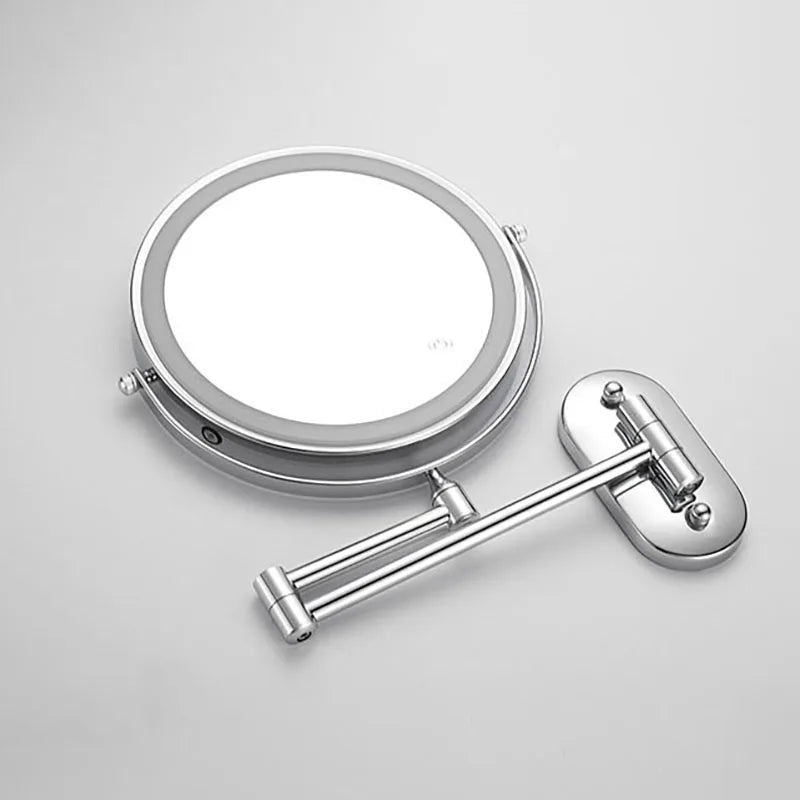 Srebrne Lusterko Kosmetyczne LED – Regulowane Powiększenie i Oświetlenie do Makijażu [lustro kosmetyczne] 3