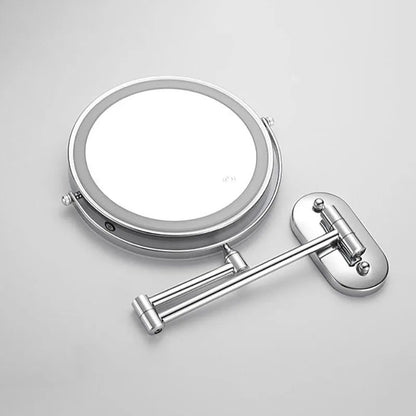 Srebrne Lusterko Kosmetyczne LED – Regulowane Powiększenie i Oświetlenie do Makijażu [lustro kosmetyczne] 3