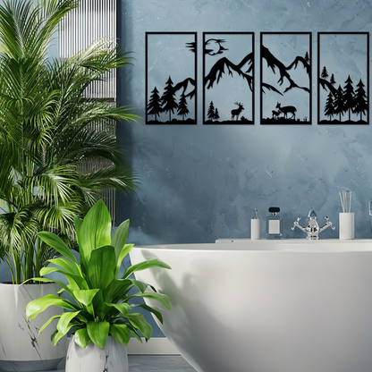 Srebrny ShadowRidge Zestaw Dekoracji Ściennej – Nowoczesny Abstrakcyjny Styl 3D do Salonu [dekoracje ścienne do salonu] 3