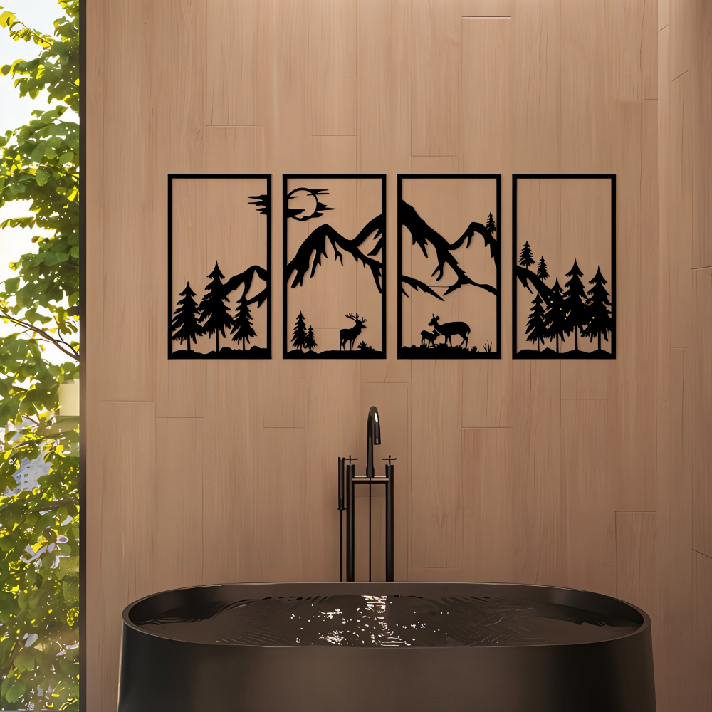 Srebrny ShadowRidge Zestaw Dekoracji Ściennej – Nowoczesny Abstrakcyjny Styl 3D do Salonu [dekoracje ścienne do salonu] 7