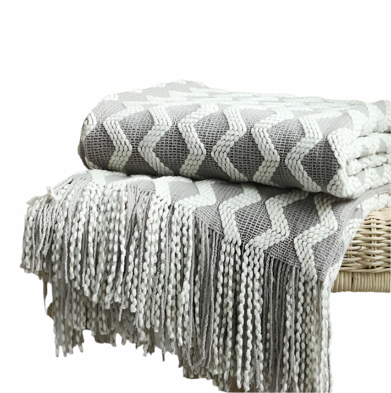 Stylowy Kocyk Fleece z Frędzlami, Geometriczny Wzór Boho, Komfort przez Cały Rok, 130x220 cm, Żółty, Niebieski, Zielony, Bordowy 9