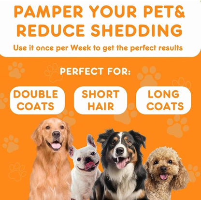 Szczotka do Pielęgnacji Sierści dla Psów i Kotów z Ergonomicznym Uchwytam – Redukcja Wypadania Sierści, Miękkie Włosie 4