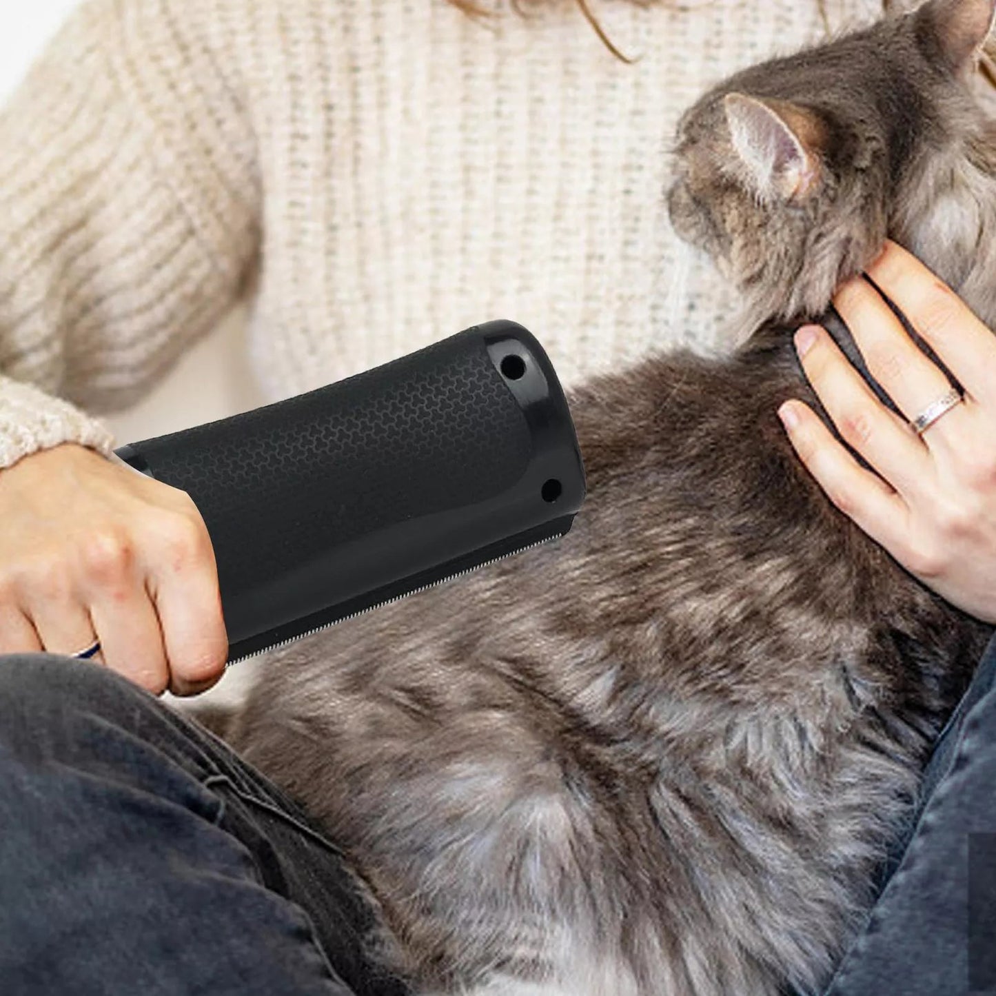 Szczotka do Pielęgnacji Sierści dla Psów i Kotów z Ergonomicznym Uchwytam – Redukcja Wypadania Sierści, Miękkie Włosie 6