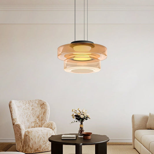Szklana Lampa Wisząca w Stylu Bauhaus z Regulowaną Wysokością – Nowoczesne Oświetlenie do Salonu 3000K 2