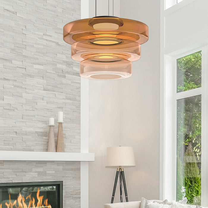 Szklana Lampa Wisząca w Stylu Bauhaus z Regulowaną Wysokością – Nowoczesne Oświetlenie do Salonu 3000K 3
