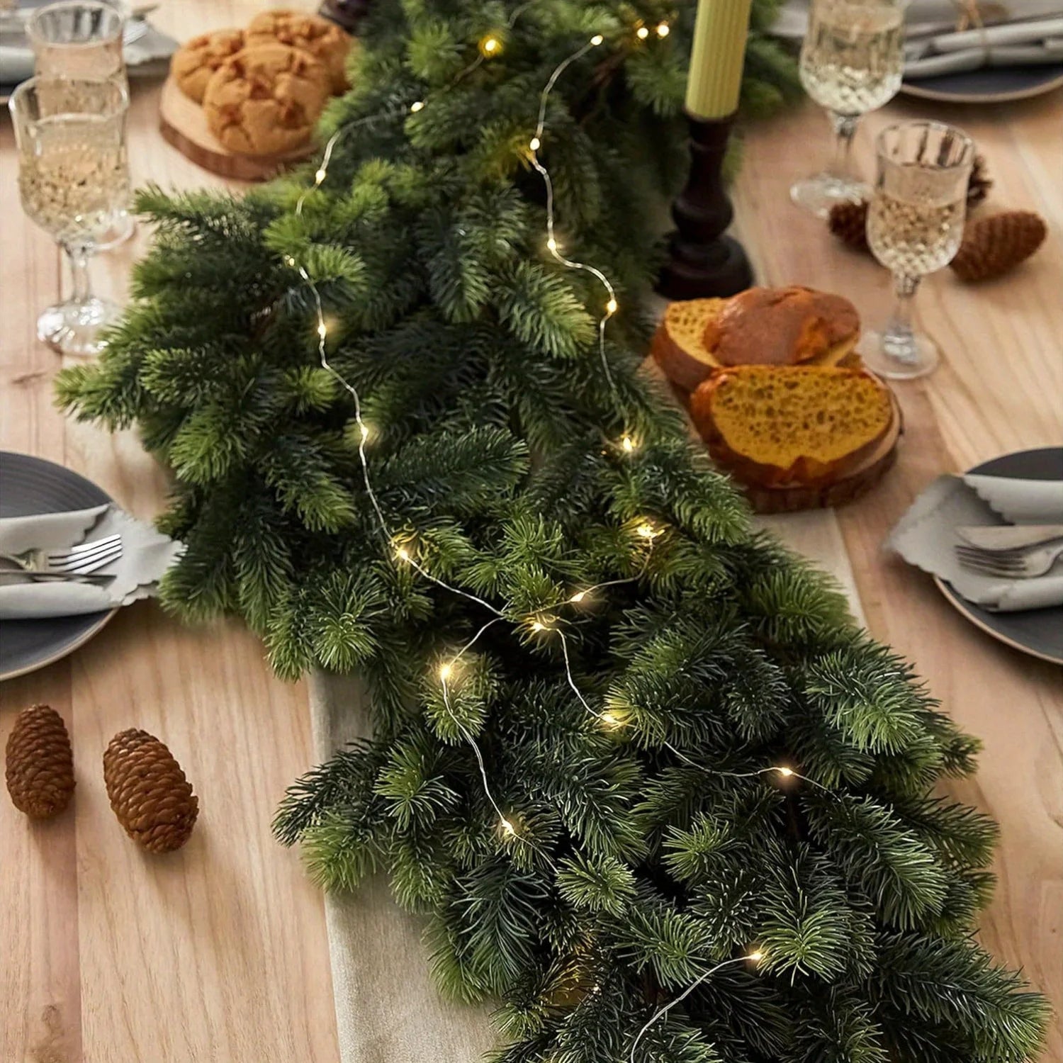 Sztuczna Dziewczyna Sosnowa z Oświetleniem LED – 74,8 cala, Energooszczędna Ozdoba Świąteczna do Dekoracji Wnętrz 3