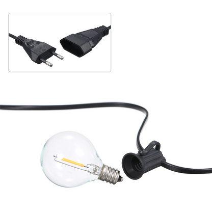 Komplet łańcucha świetlnego LED z zapasowymi żarówkami i instrukcją