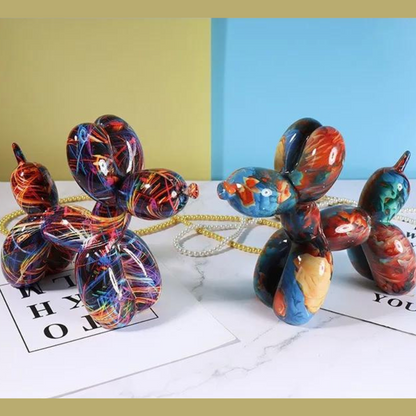 Unikalna Inflatable Dog Decoration z Wysokiej Jakości Żywicy – Ręcznie Wykonana, 21x17x9 cm, Kolorowa Figura do Wnętrz 3