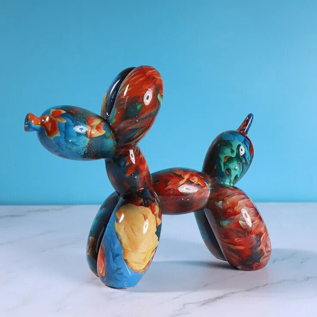 Unikalna Inflatable Dog Decoration z Wysokiej Jakości Żywicy – Ręcznie Wykonana, 21x17x9 cm, Kolorowa Figura do Wnętrz 7