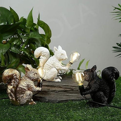 Urocza Lampka Stołowa w Kształcie Wiewiórki – Minimalistyczny Design do Pokoju Dziecięcego, Ciepłe Światło, 14 cm 1