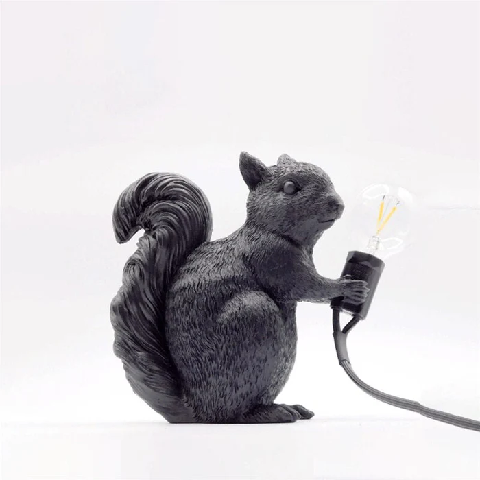 Urocza Lampka Stołowa w Kształcie Wiewiórki – Minimalistyczny Design do Pokoju Dziecięcego, Ciepłe Światło, 14 cm 5