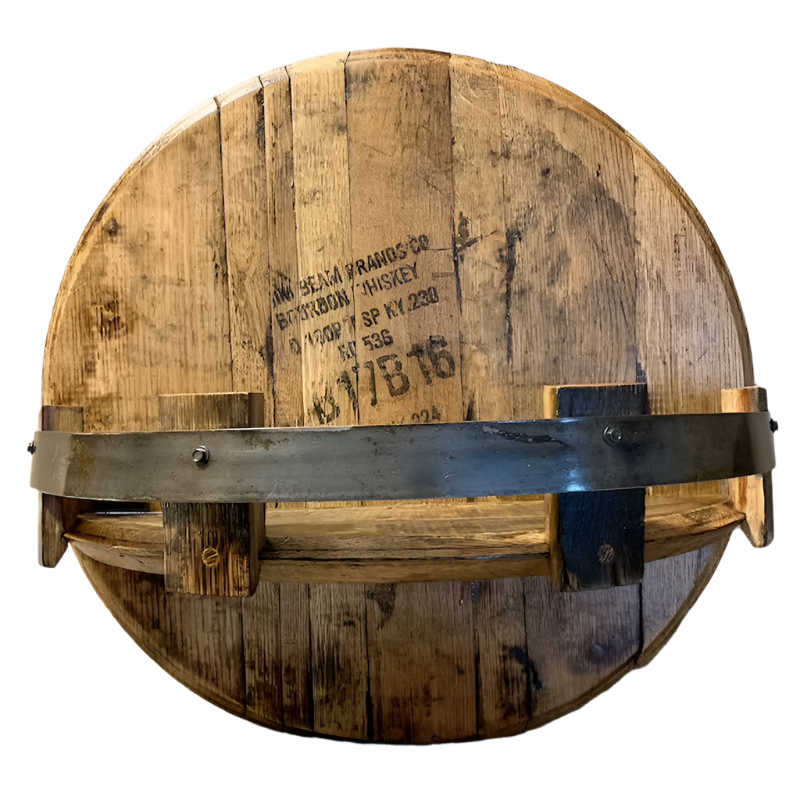 Wandmontowany Regał na Wino w Stylu Beczek – Rustykalny Akcent do Wnętrza, Unikalny Design z Recyklingowanych Materiałów, 30x30x16 cm 5