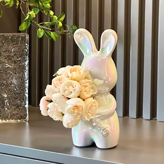 Wazon Ceramiczny Bunny Bloom – Ręcznie Wykonany, Minimalistyczny Design do Dekoracji Wnętrz 0