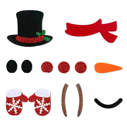 Wesołe Naklejki Świąteczne w Stylu Kreskówkowym – Zestaw Dekoracji na Zimę z Bałwankami i Reniferami, Wielokrotnego Użytku 0