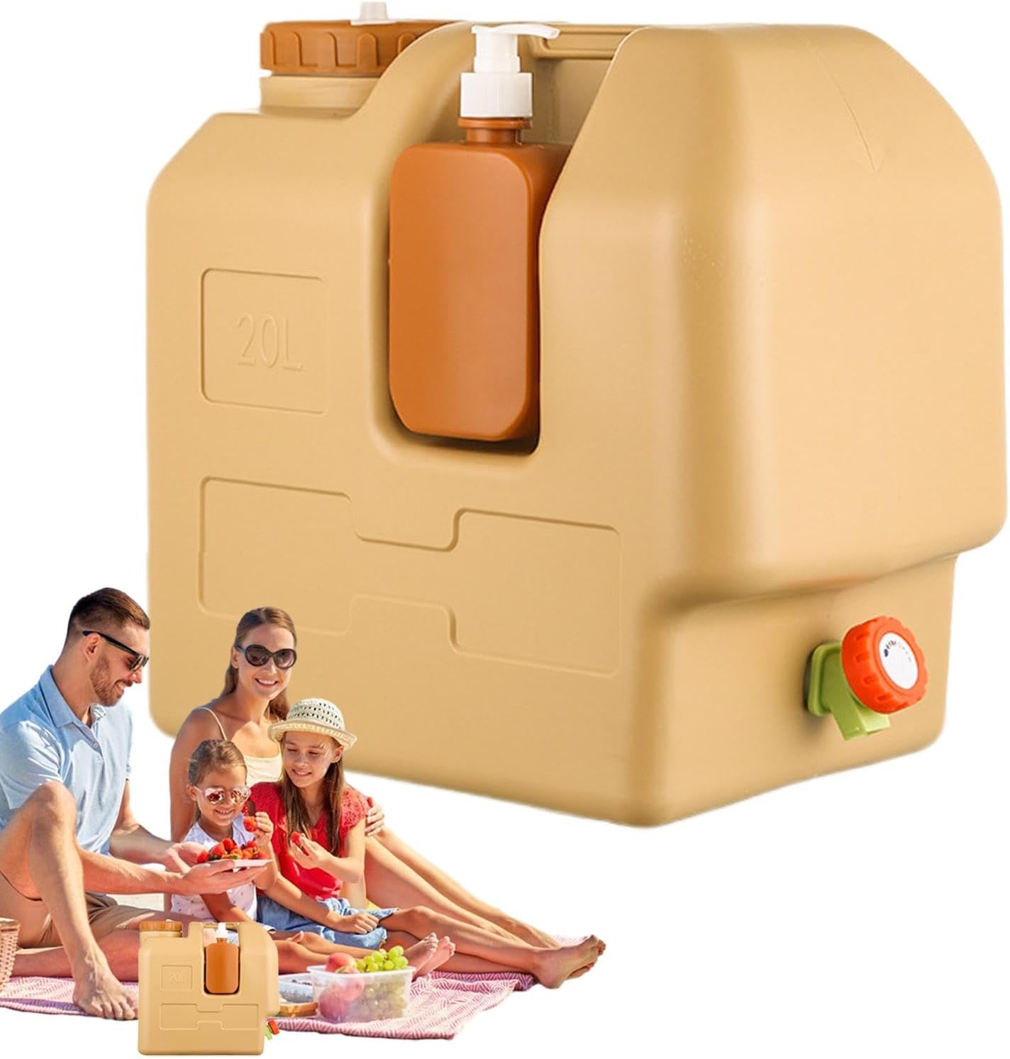 Wodoodporny Pojemnik na Wodę z Kranikiem i Ergonomicznym Uchem – Idealny do Biwakowania i Kempingu 1