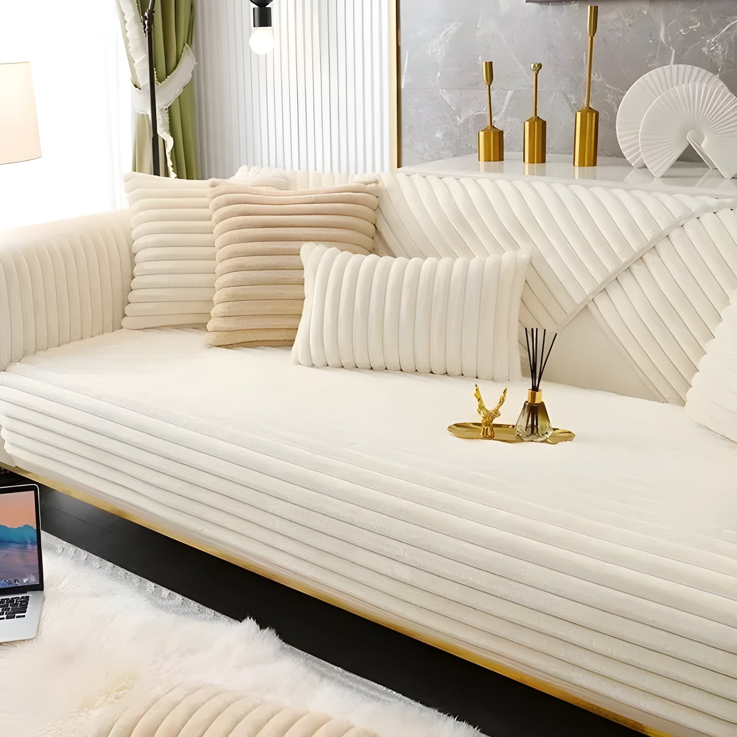 Wodoodporny Uniwersalny Pokrowiec na Sofę Antypoślizgowy, Ochrona Mebli, Łatwe Czyszczenie, Stylowy Design