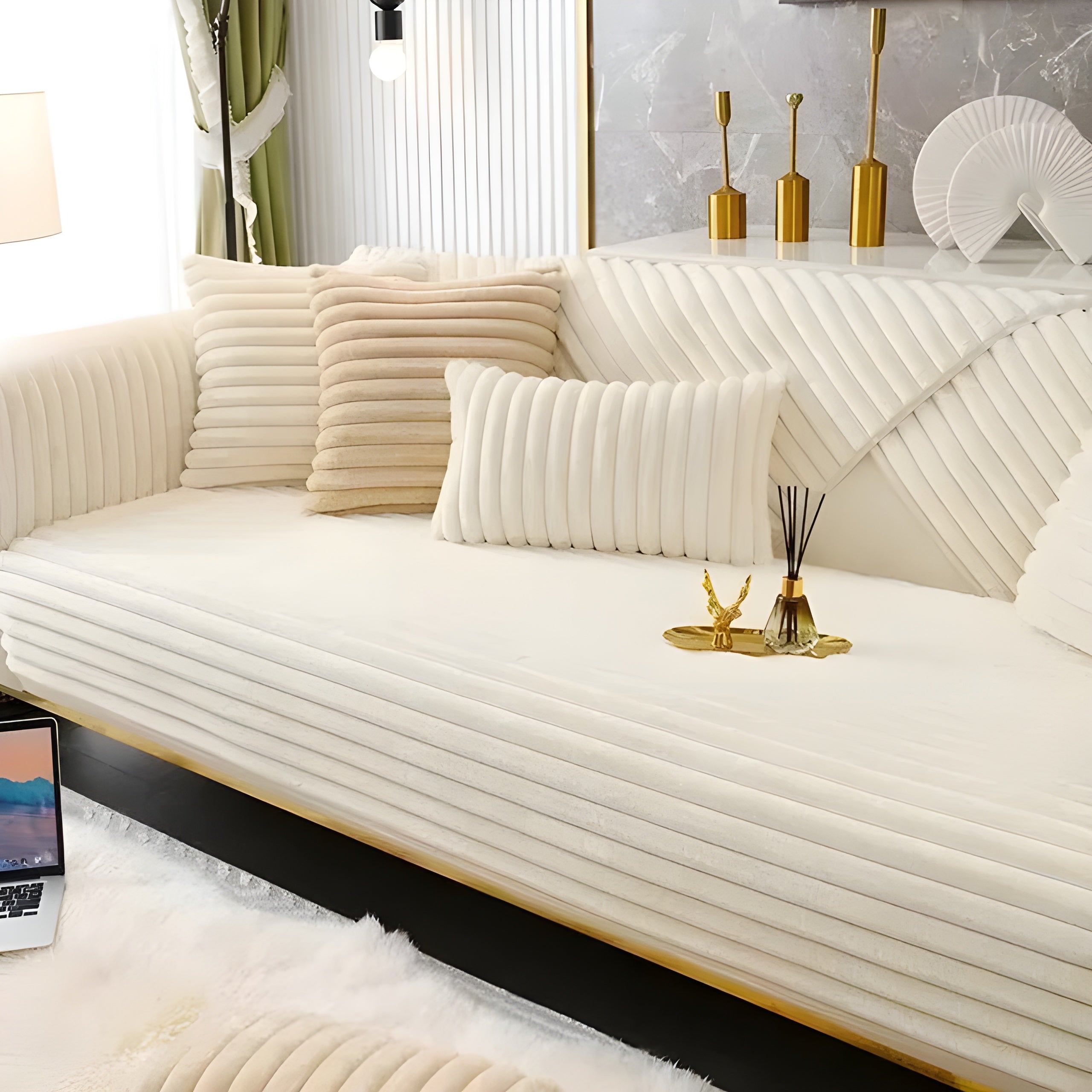 Wodoodporny Uniwersalny Pokrowiec na Sofę Antypoślizgowy, Ochrona Mebli, Łatwe Czyszczenie, Stylowy Design