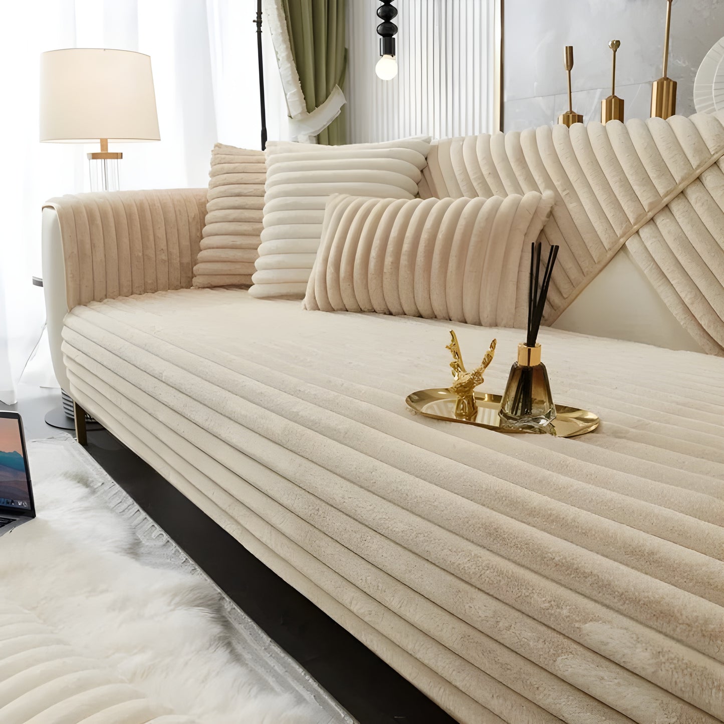 Wodoodporny Uniwersalny Pokrowiec na Sofę Antypoślizgowy, Ochrona Mebli, Łatwe Czyszczenie, Stylowy Design