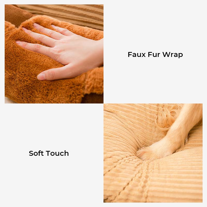 Wygodne Łóżko dla Psa w Stylu Vintage z Wysokim Oparciem i Miękkim Wykończeniem – Antypoślizgowe, Łatwe w Czyszczeniu 7