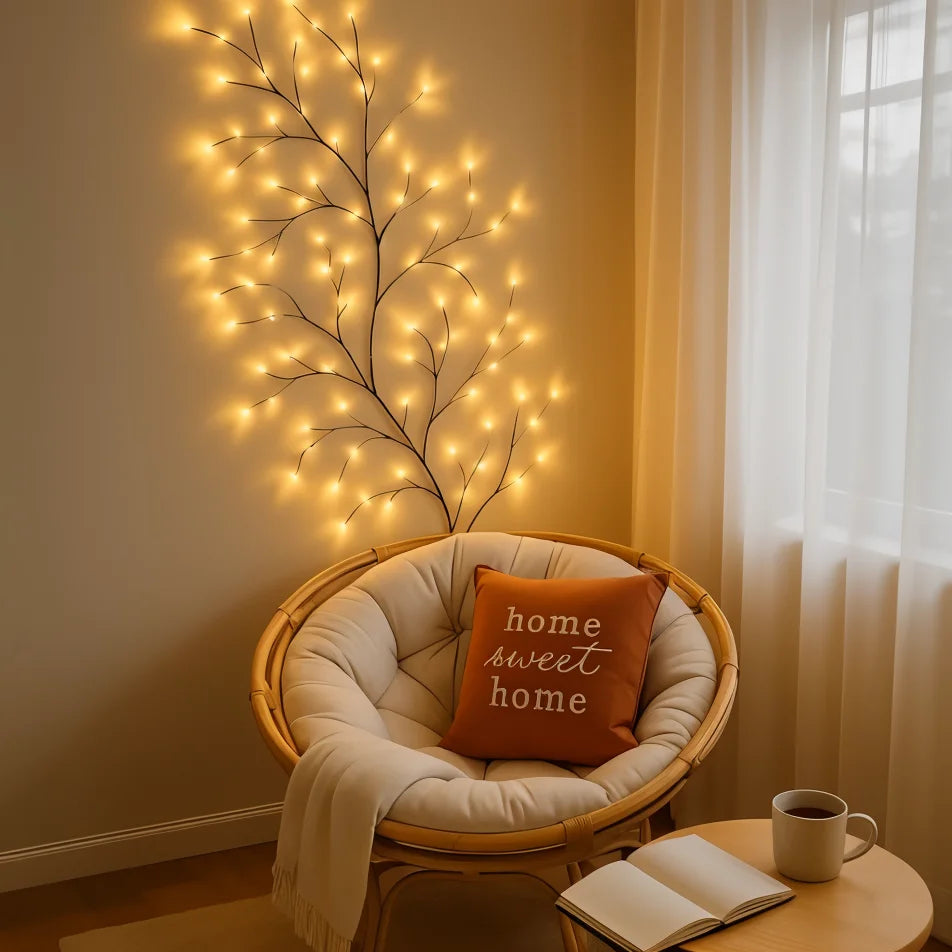 Zaczarowana Wierzba LED 230 cm z Pilotem – Dekoracyjne Oświetlenie z 5 Poziomami Jasności i Funkcją Timera, Ciepłe Białe Światło 7