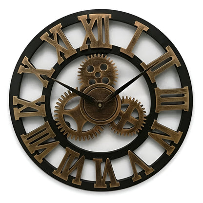 Zegar Ścienny GearSphere w Stylu Industrialnym z Mechanicznym Wzorem - Zegar na Ścianę do Salonu i Wnętrz Retro 4
