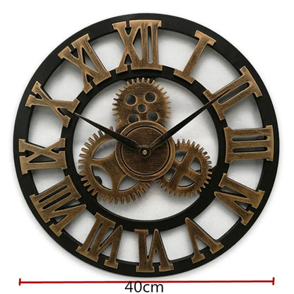 Zegar Ścienny GearSphere w Stylu Industrialnym z Mechanicznym Wzorem - Zegar na Ścianę do Salonu i Wnętrz Retro 7