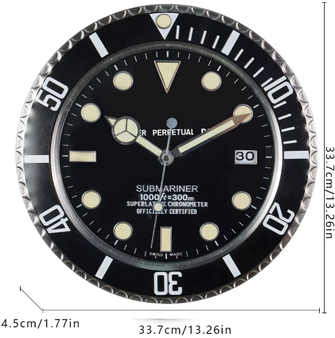 Zegar Ścienny Sunburst z Cichym Mechanizmem Kwarcowym – Elegancki Zegar na Ścianę do Salonu, Sypialni i Biura 3