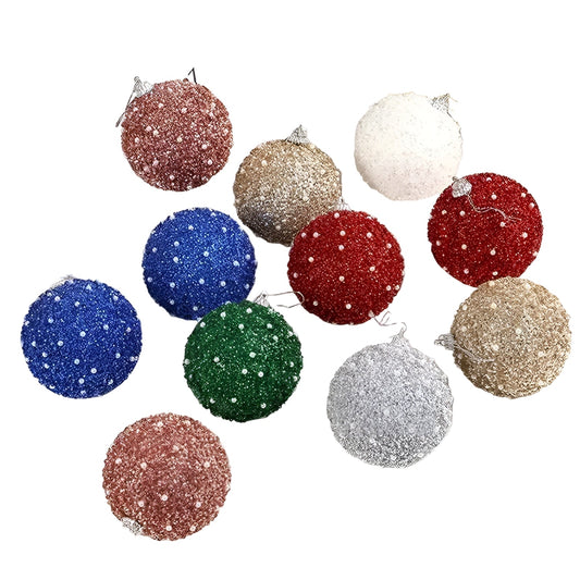 Zestaw 6 Błyszczących Bombek Choinkowych w Kolorze Szampana – Elegancka Bombka Szklana na Święta 1