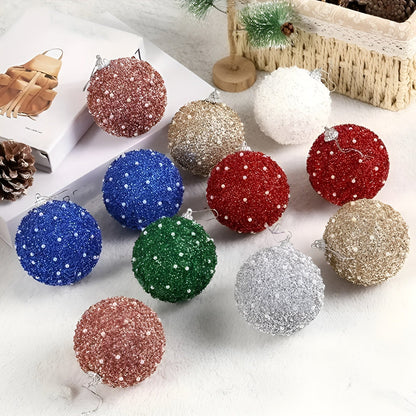 Zestaw 6 Błyszczących Bombek Choinkowych w Kolorze Szampana – Elegancka Bombka Szklana na Święta 2