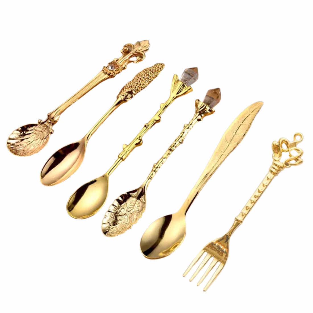 Zestaw Vintage Teelöffeli z Żywnościowej Zinklegierung – Eleganckie Łyżeczki do Kawy i Deserów 0