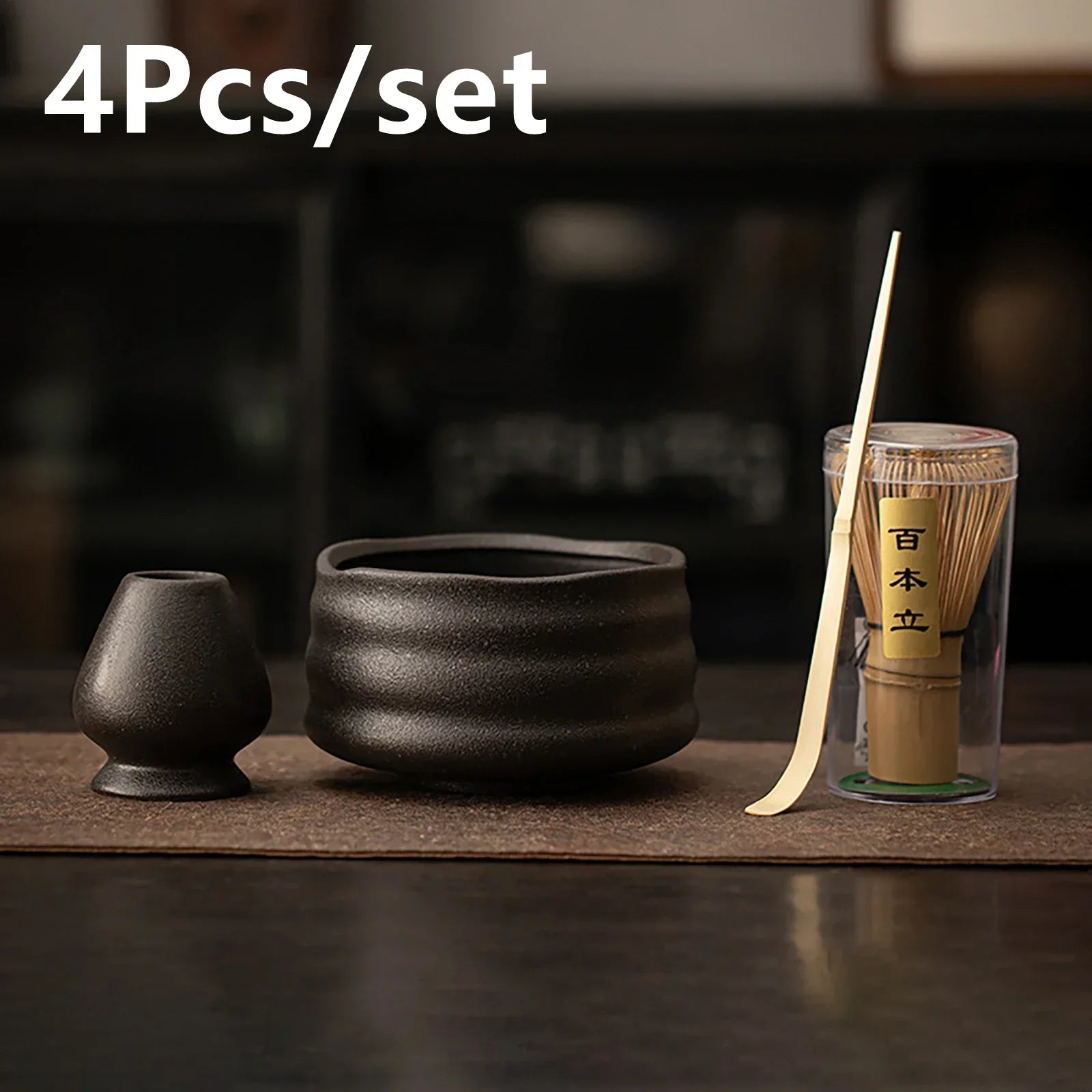 Zestaw do Matcha z Bambusowym Whiskiem i Łyżeczką – 4 Elementy do Parzenia Herbaty i Zestaw Herbat 10