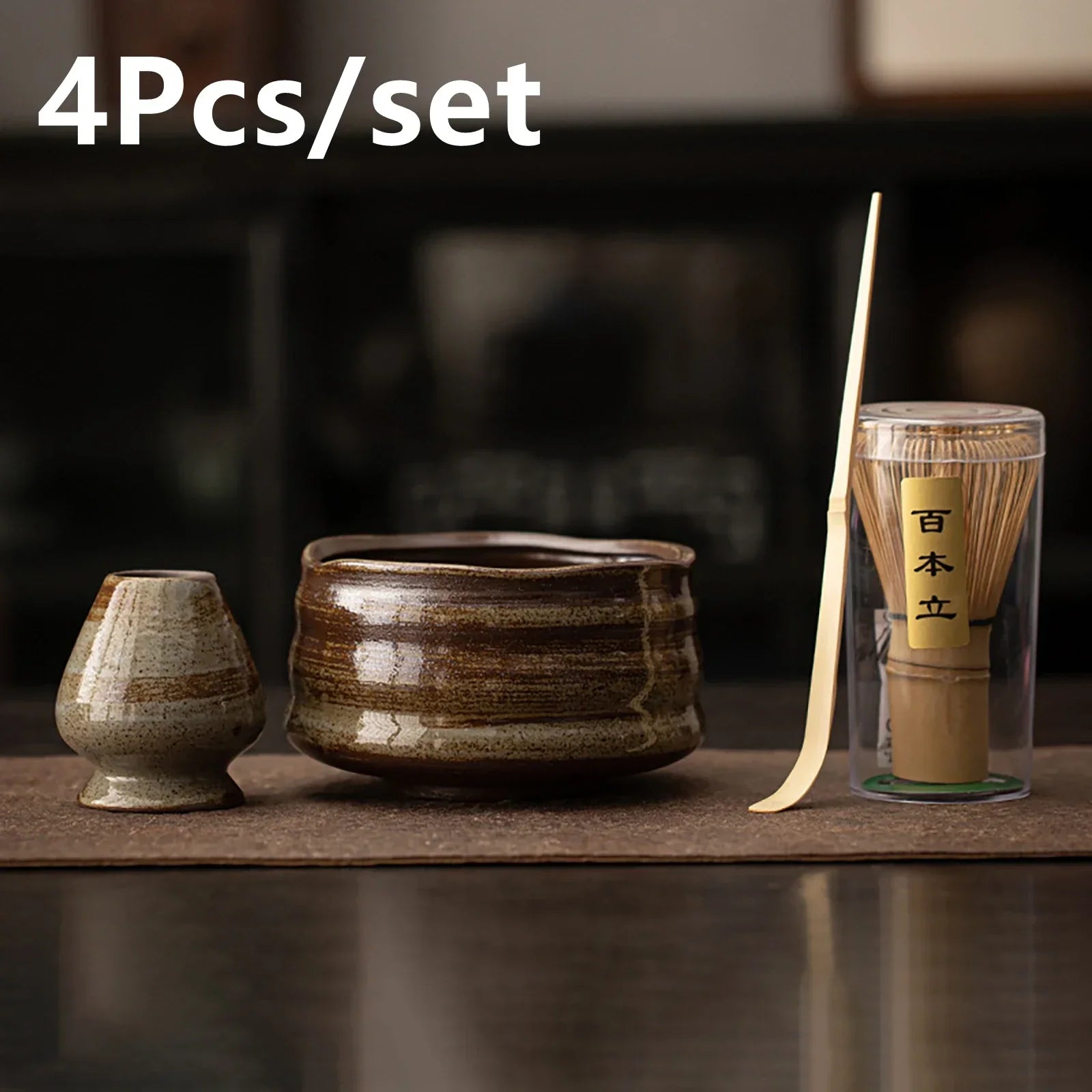 Zestaw do Matcha z Bambusowym Whiskiem i Łyżeczką – 4 Elementy do Parzenia Herbaty i Zestaw Herbat 7