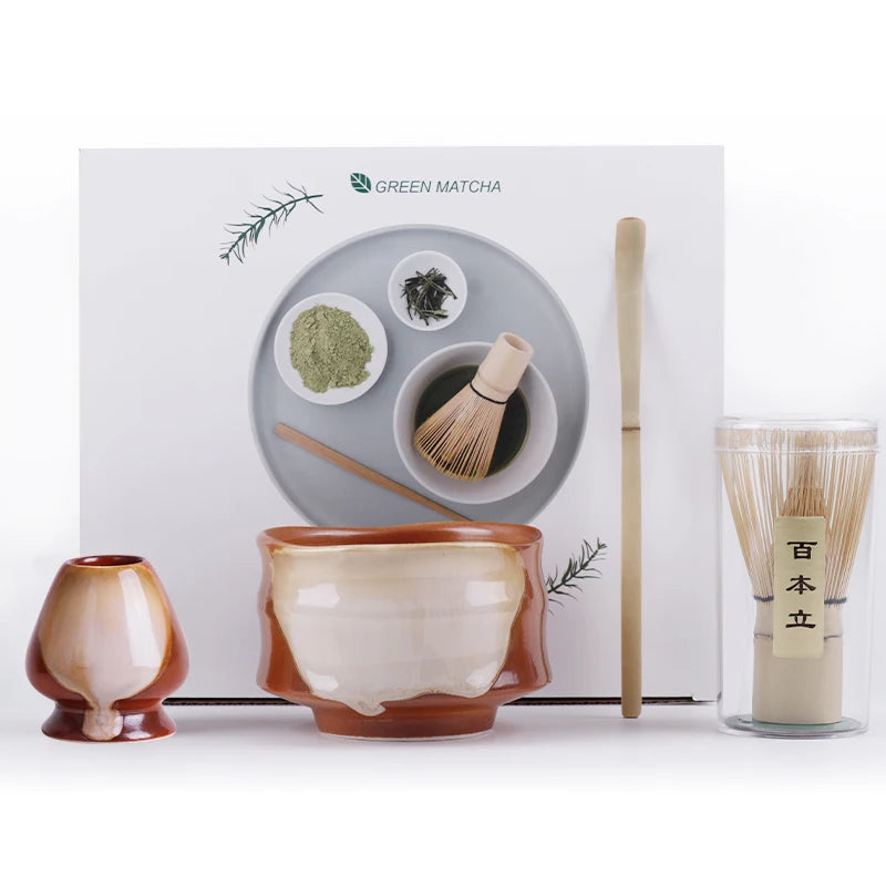 Zestaw do herbaty Matcha 4-częściowy z bambusowym trzepaczem i ceramiczną miseczką – idealny zestaw herbat na prezent 6