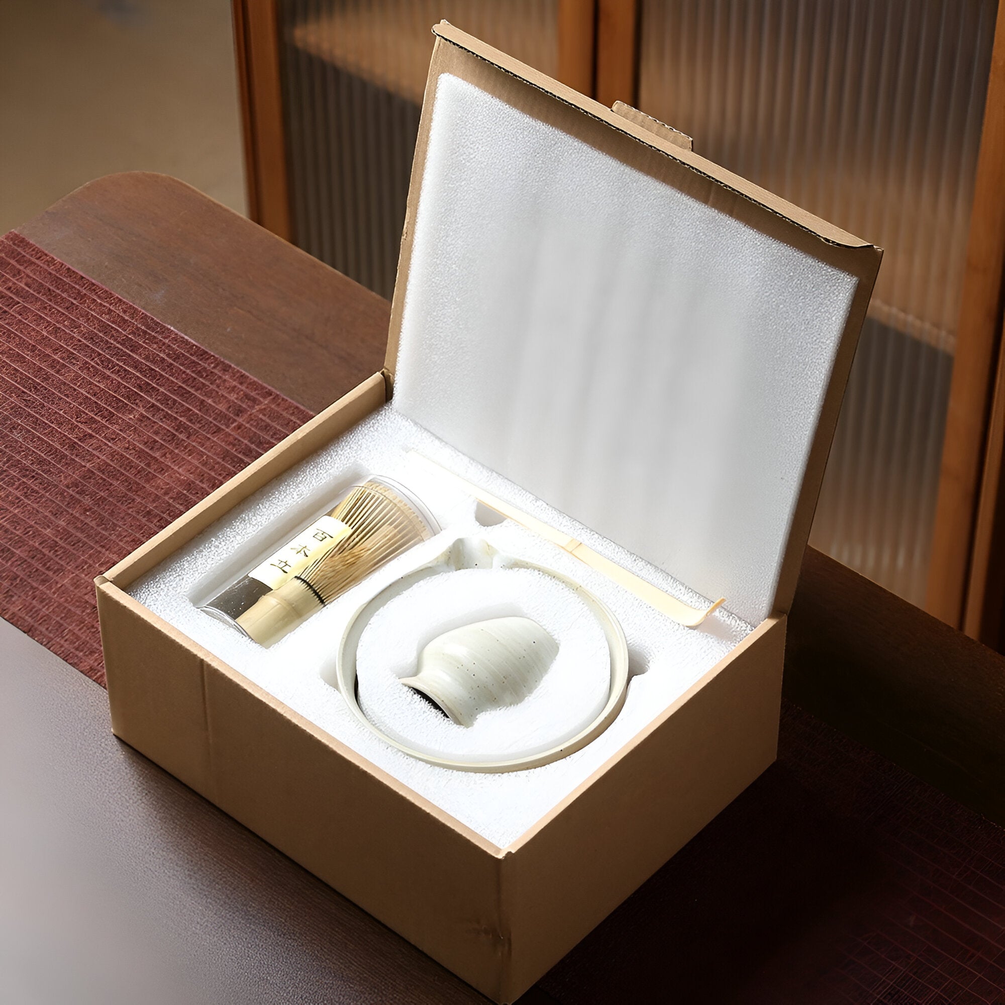 Zestaw do herbaty matcha – Ceramika, bambus i stal nierdzewna, idealny do parzenia herbaty, doskonały na prezent 2