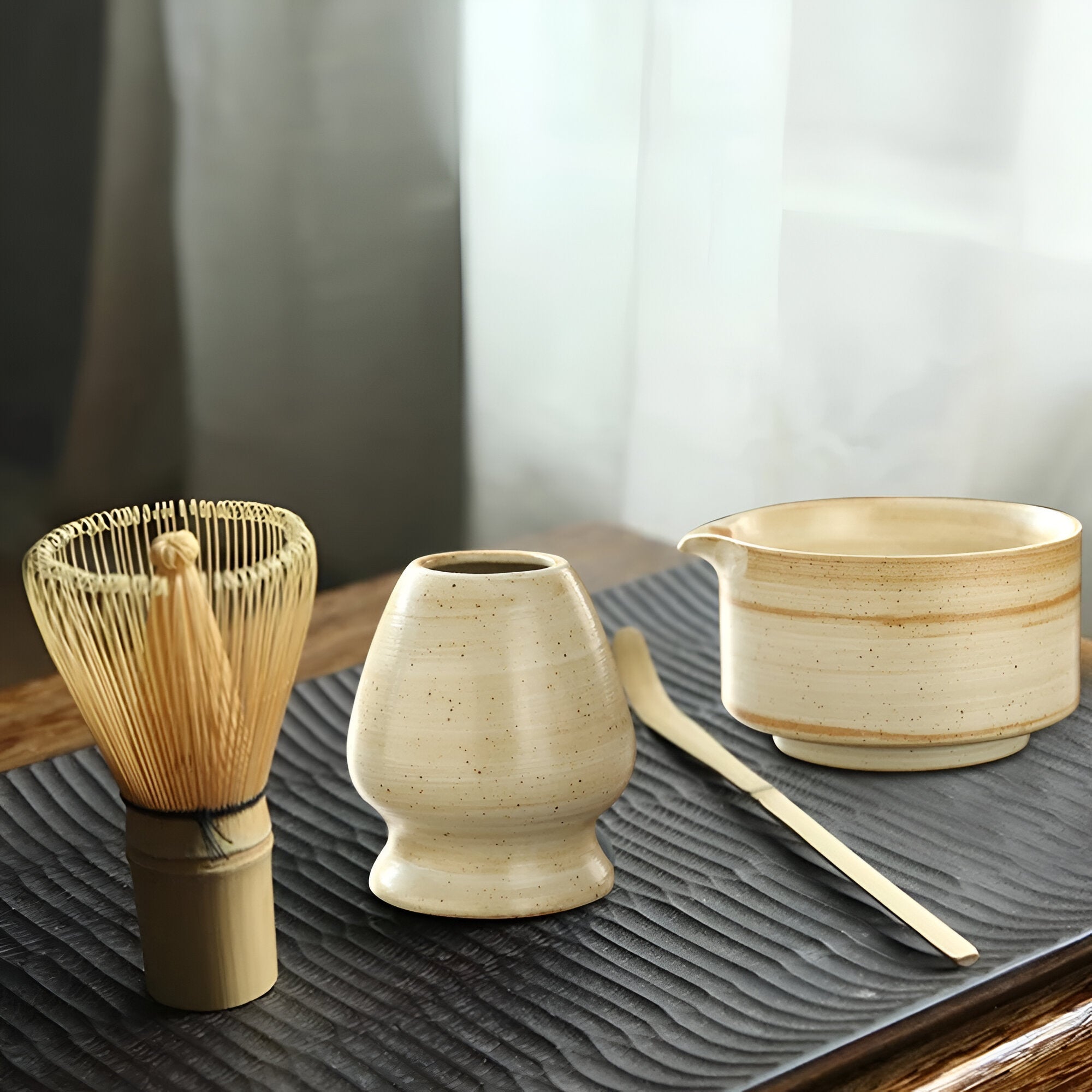 Zestaw do herbaty matcha – Ceramika, bambus i stal nierdzewna, idealny do parzenia herbaty, doskonały na prezent 8