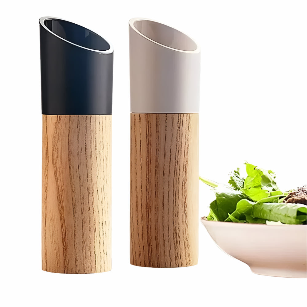 Zestaw młynków do soli i pieprzu ze szkła i stali nierdzewnej – Regulacja grubości mielenia, nowoczesny design do kuchni 0