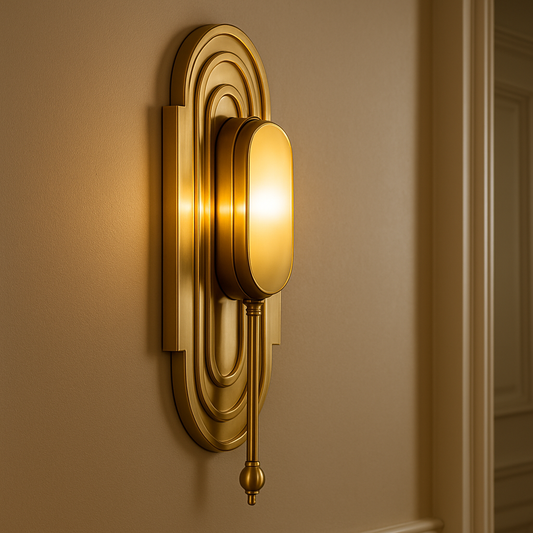 Złota Lampa Ścienna Dla Miłośników Stylu – Elegancki Design Art Deco do Wnętrza Kinkiet Ścienny 0