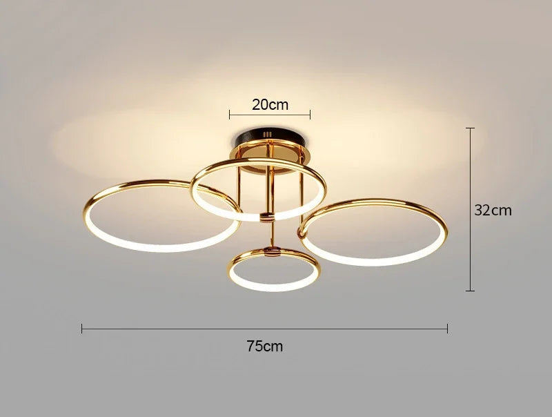 Złoty Żyrandol LED do Salonów – Nowoczesny Geometryczny Design z Przytulnym Światłem [żyrandol do salonu] 5