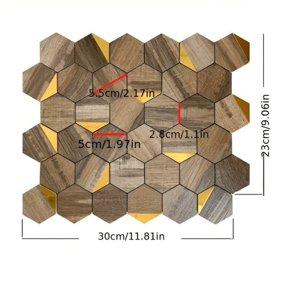 Metaliczne panele dekoracyjne – elegancki design heksagonalny do ścian