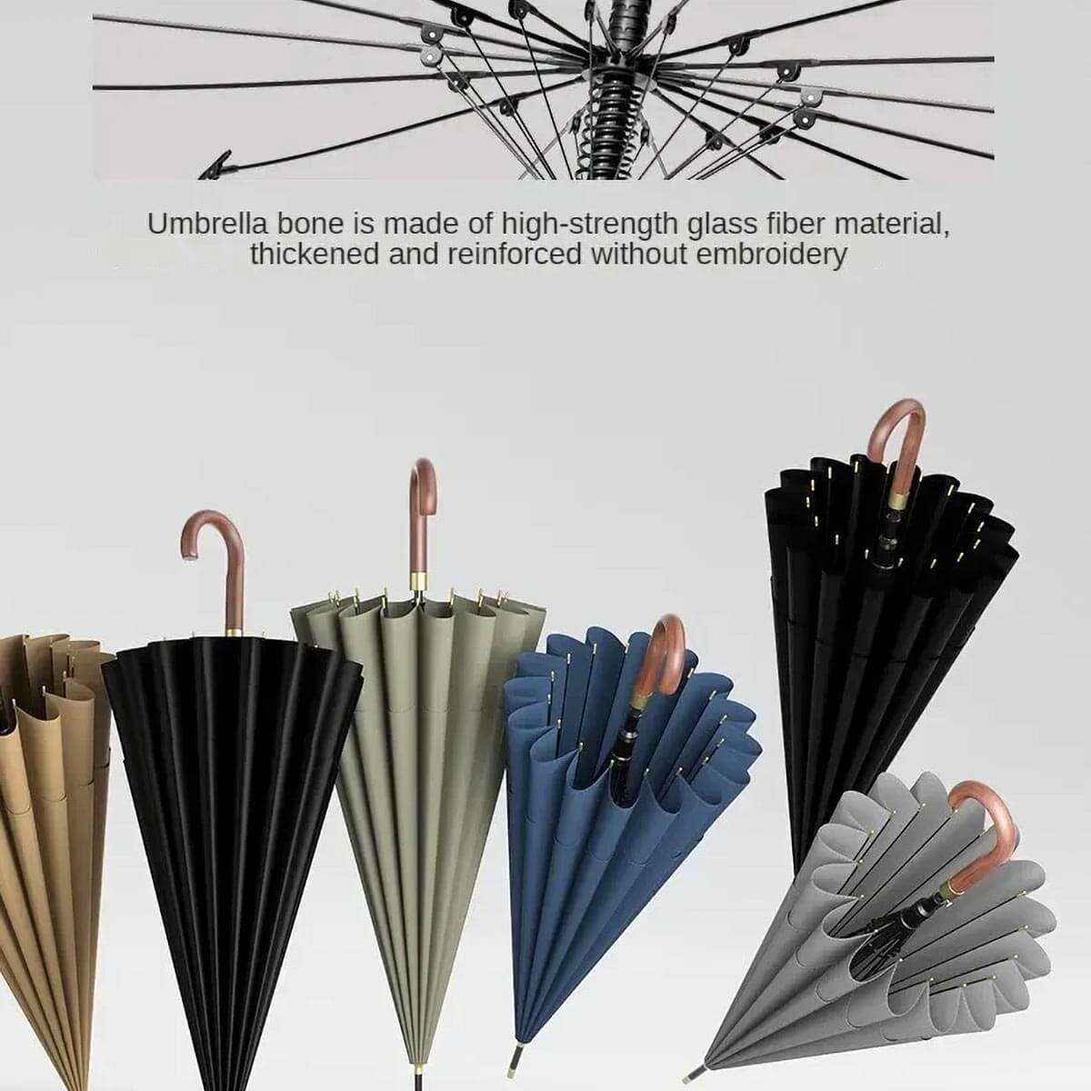 Rozłożony parasol – średnica czaszy 120 cm