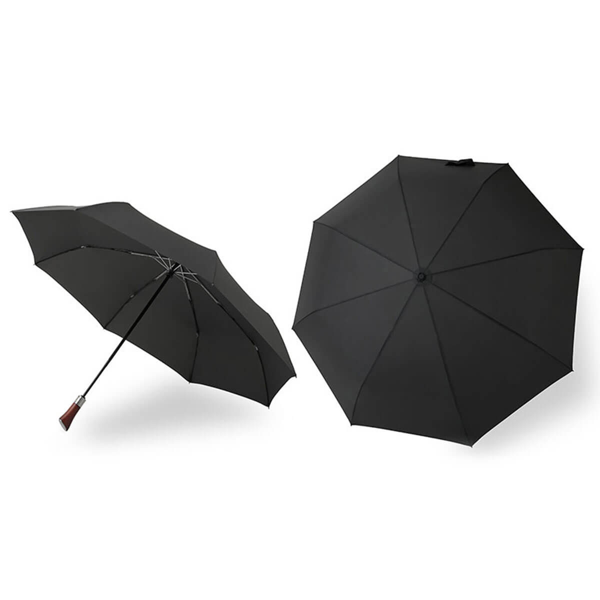 Parasol składany automatyczny w złożonej i rozłożonej formie