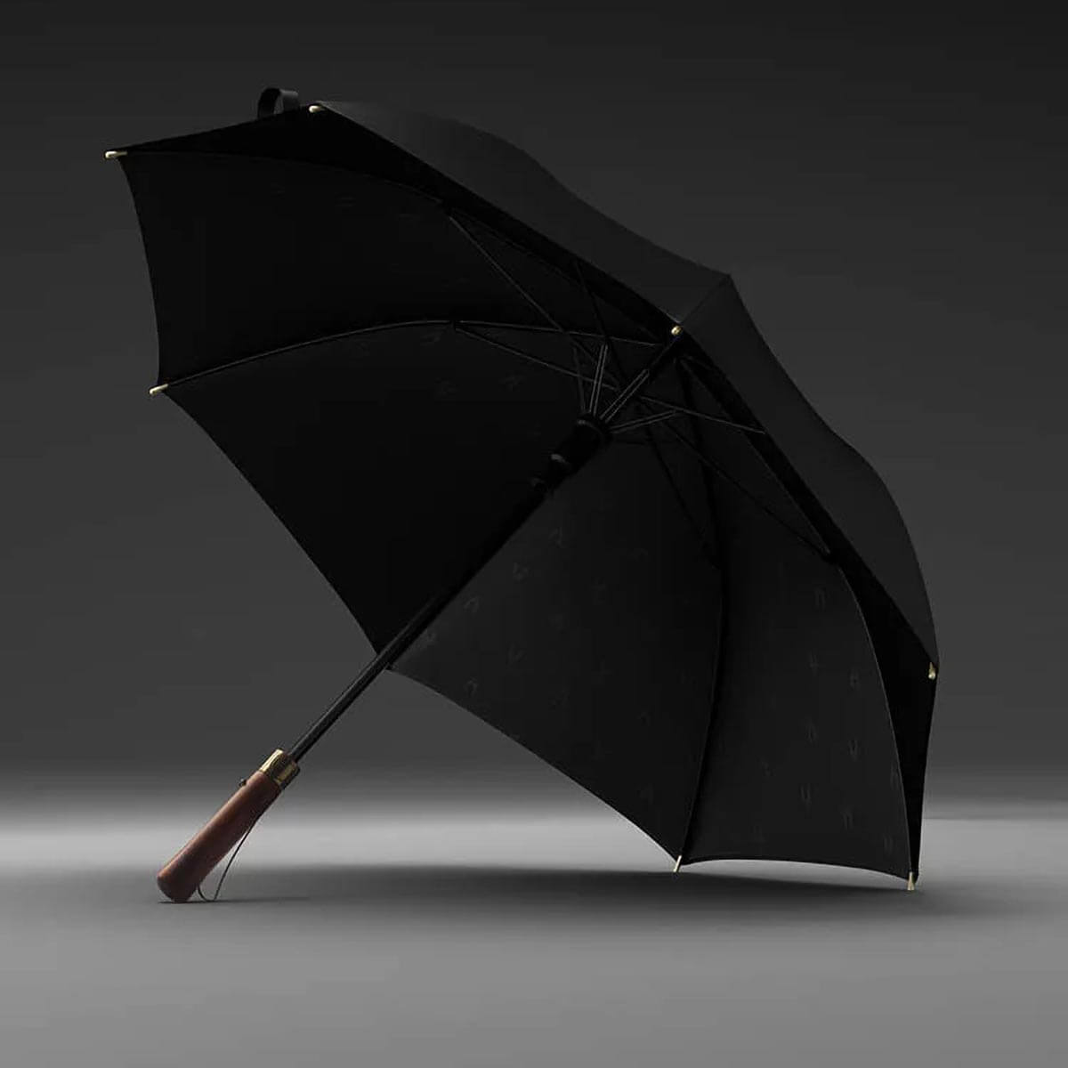 Parasol laskowy z tkaniny pongee – długość 100 cm i drewniana rączka