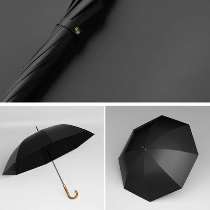 Elegancki parasol w kolorze czarnym – widok z boku